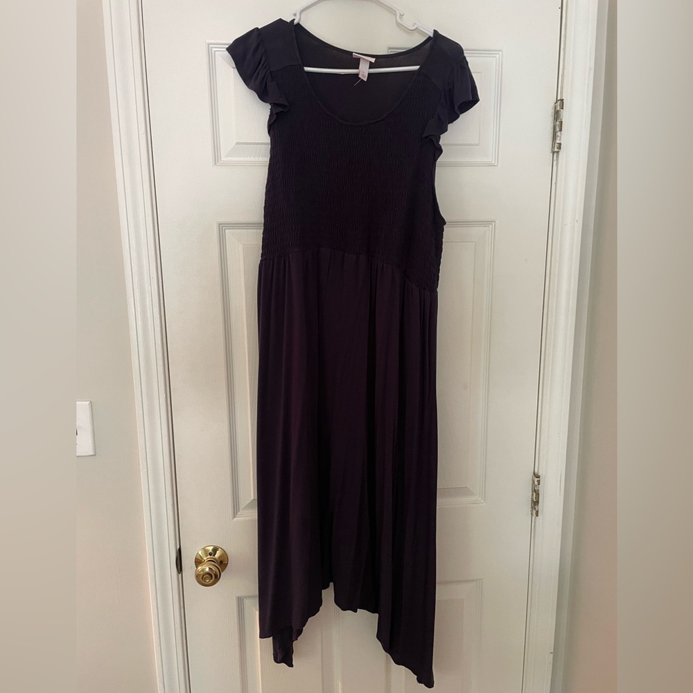 Isabel Maternity Midi Dress in Navy Blue